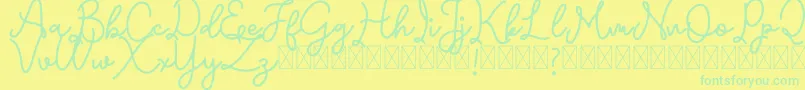 Emerttons Font – Green Fonts on Yellow Background