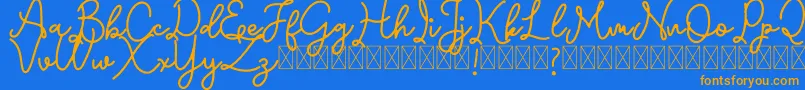 Emerttons Font – Orange Fonts on Blue Background