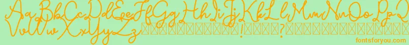 Emerttons Font – Orange Fonts on Green Background