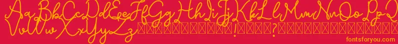 Emerttons Font – Orange Fonts on Red Background