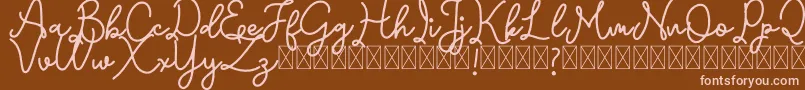 Emerttons Font – Pink Fonts on Brown Background