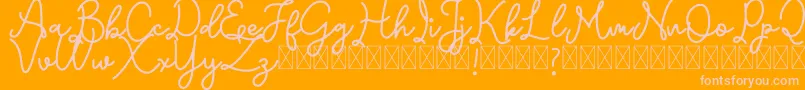 Emerttons Font – Pink Fonts on Orange Background