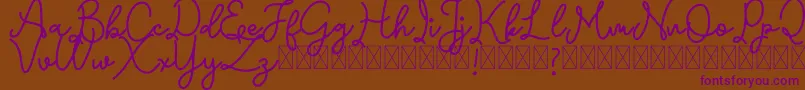 Emerttons Font – Purple Fonts on Brown Background