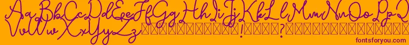 Emerttons Font – Purple Fonts on Orange Background