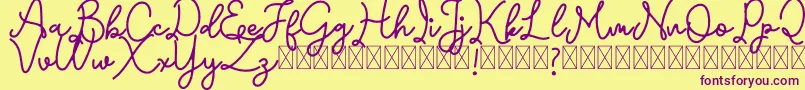 Emerttons Font – Purple Fonts on Yellow Background