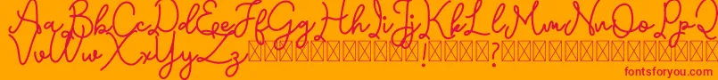 Emerttons Font – Red Fonts on Orange Background