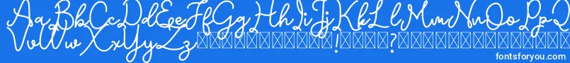 Emerttons Font – White Fonts on Blue Background