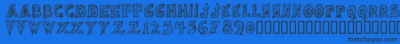 Шрифт Emilie Regular – чёрные шрифты на синем фоне