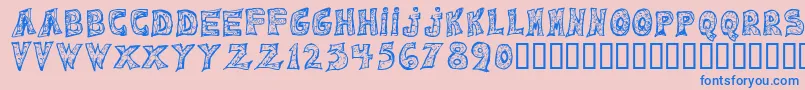 Emilie Regular-Schriftart – Blaue Schriften auf rosa Hintergrund