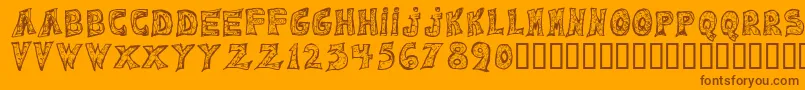 Emilie Regular Font – Brown Fonts on Orange Background
