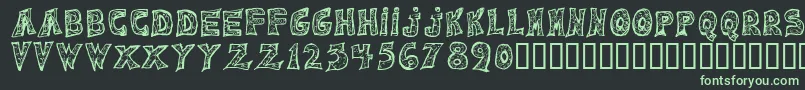 Emilie Regular Font – Green Fonts on Black Background