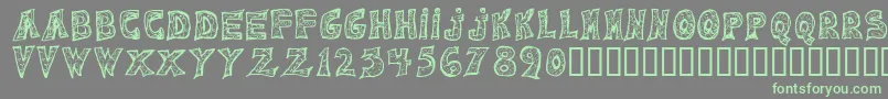 Emilie Regular Font – Green Fonts on Gray Background