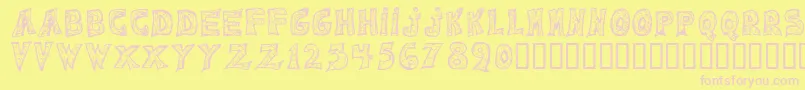 Emilie Regular Font – Pink Fonts on Yellow Background