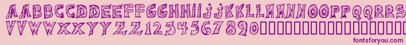 Emilie Regular-Schriftart – Violette Schriften auf rosa Hintergrund