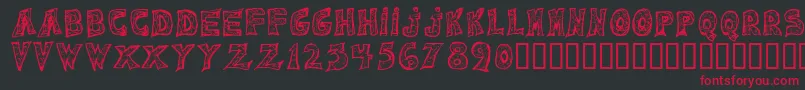 Emilie Regular Font – Red Fonts on Black Background