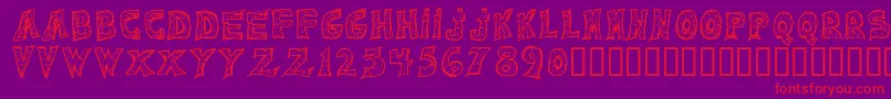 Emilie Regular Font – Red Fonts on Purple Background