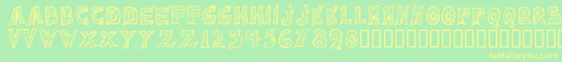 Emilie Regular Font – Yellow Fonts on Green Background