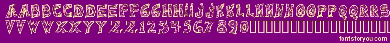 Emilie Regular Font – Yellow Fonts on Purple Background