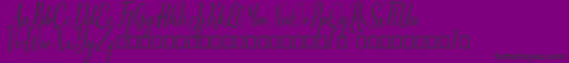 Fonte Emilyne Demo – fontes pretas em um fundo violeta