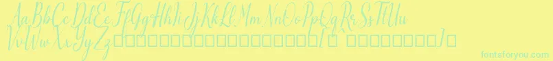 Emilyne Demo Font – Green Fonts on Yellow Background