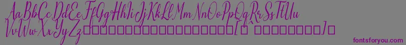 Шрифт Emilyne Demo – фиолетовые шрифты на сером фоне
