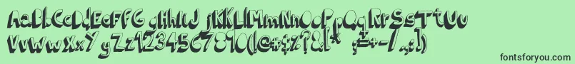 IndietronicaBold-fontti – mustat fontit vihreällä taustalla