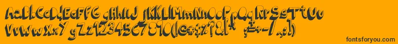 フォントIndietronicaBold – 黒い文字のオレンジの背景
