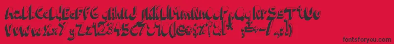 フォントIndietronicaBold – 赤い背景に黒い文字