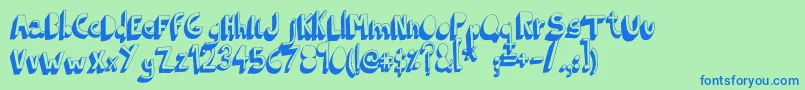 Шрифт IndietronicaBold – синие шрифты на зелёном фоне
