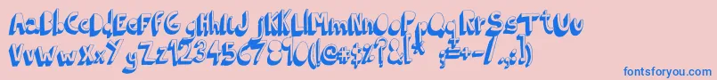IndietronicaBold-fontti – siniset fontit vaaleanpunaisella taustalla