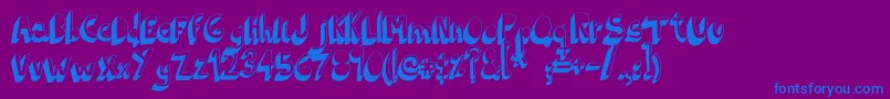 IndietronicaBold-fontti – siniset fontit violetilla taustalla