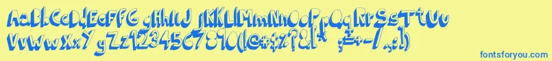 Шрифт IndietronicaBold – синие шрифты на жёлтом фоне