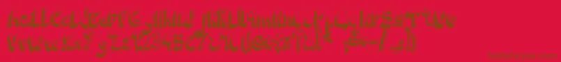 フォントIndietronicaBold – 赤い背景に茶色の文字