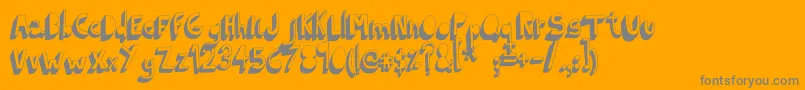 フォントIndietronicaBold – オレンジの背景に灰色の文字