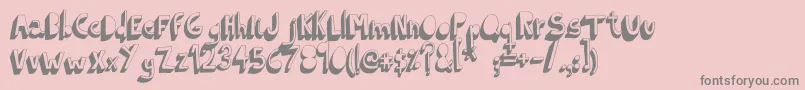 IndietronicaBold-fontti – harmaat kirjasimet vaaleanpunaisella taustalla