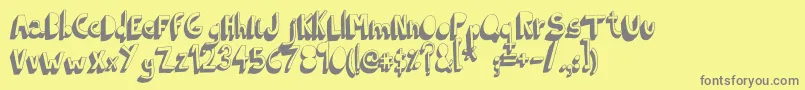 フォントIndietronicaBold – 黄色の背景に灰色の文字