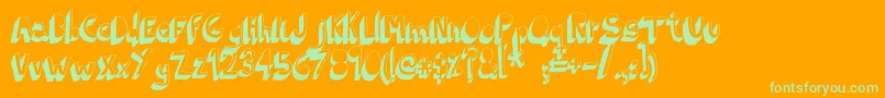 IndietronicaBold-fontti – vihreät fontit oranssilla taustalla
