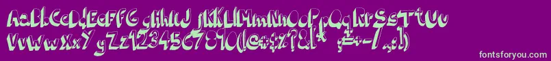 IndietronicaBold-fontti – vihreät fontit violetilla taustalla