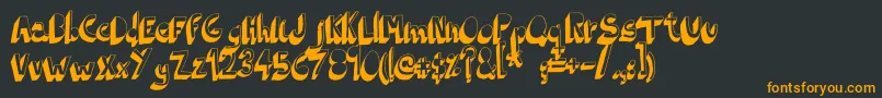 フォントIndietronicaBold – 黒い背景にオレンジの文字
