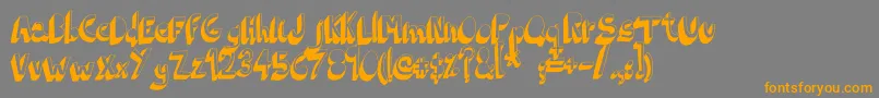 IndietronicaBold-fontti – oranssit fontit harmaalla taustalla