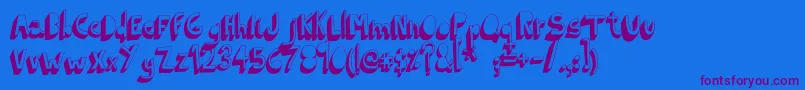 IndietronicaBold Font – Purple Fonts on Blue Background