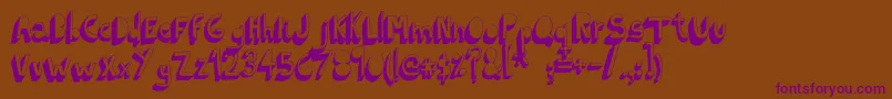 IndietronicaBold-fontti – violetit fontit ruskealla taustalla