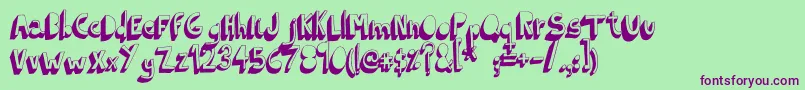フォントIndietronicaBold – 緑の背景に紫のフォント