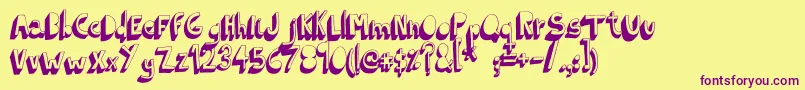 Шрифт IndietronicaBold – фиолетовые шрифты на жёлтом фоне