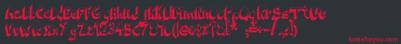 IndietronicaBold-fontti – punaiset fontit mustalla taustalla