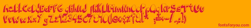 フォントIndietronicaBold – オレンジの背景に赤い文字