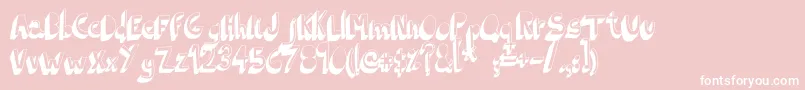IndietronicaBold-fontti – valkoiset fontit vaaleanpunaisella taustalla