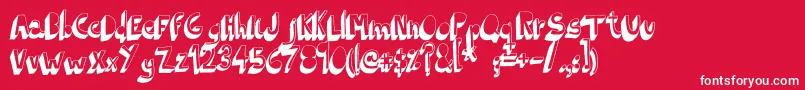 IndietronicaBold-fontti – valkoiset fontit punaisella taustalla