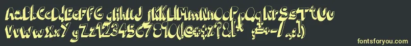 IndietronicaBold-fontti – keltaiset fontit mustalla taustalla