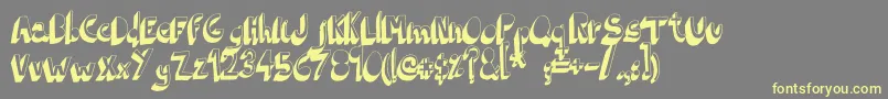 IndietronicaBold-Schriftart – Gelbe Schriften auf grauem Hintergrund